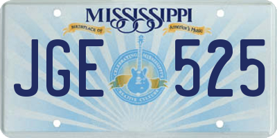 MS license plate JGE525