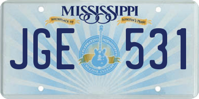 MS license plate JGE531