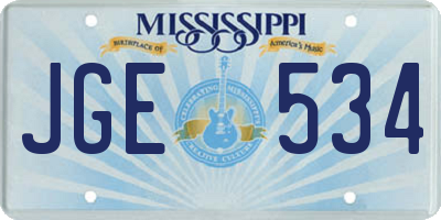 MS license plate JGE534