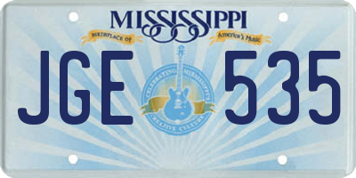 MS license plate JGE535