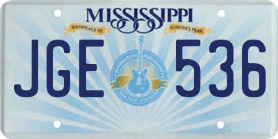 MS license plate JGE536