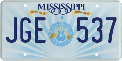 MS license plate JGE537