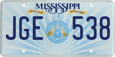 MS license plate JGE538