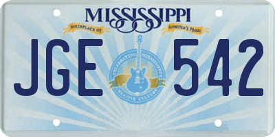 MS license plate JGE542