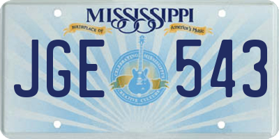 MS license plate JGE543