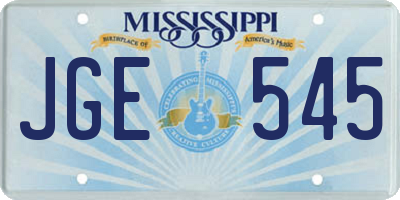 MS license plate JGE545