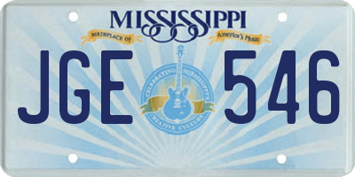 MS license plate JGE546