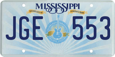 MS license plate JGE553