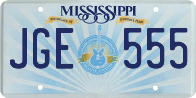 MS license plate JGE555