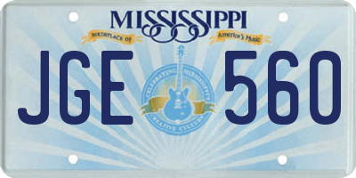 MS license plate JGE560