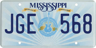 MS license plate JGE568