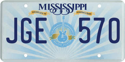 MS license plate JGE570