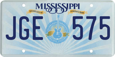 MS license plate JGE575