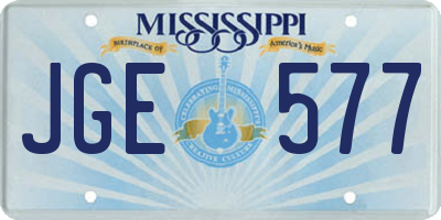 MS license plate JGE577