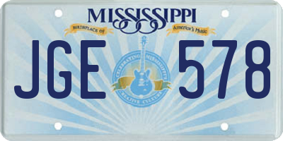 MS license plate JGE578