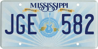 MS license plate JGE582