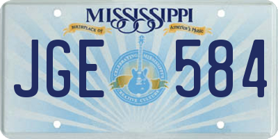 MS license plate JGE584