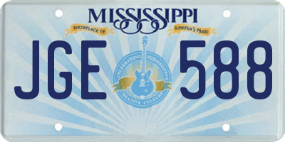 MS license plate JGE588