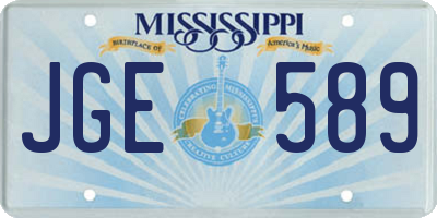 MS license plate JGE589