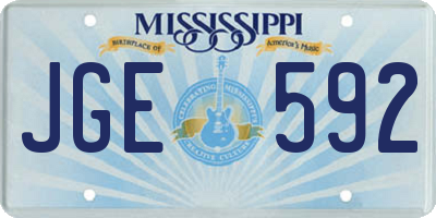 MS license plate JGE592