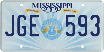 MS license plate JGE593