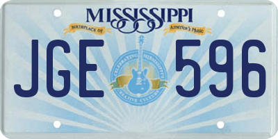 MS license plate JGE596