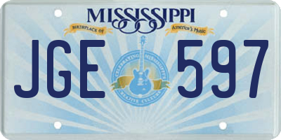MS license plate JGE597