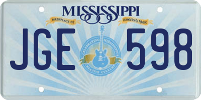 MS license plate JGE598