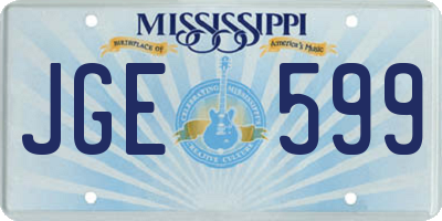 MS license plate JGE599