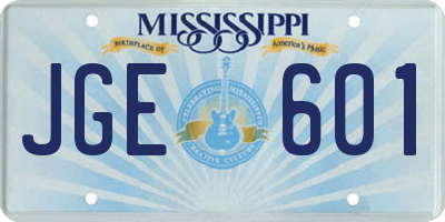 MS license plate JGE601
