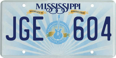 MS license plate JGE604