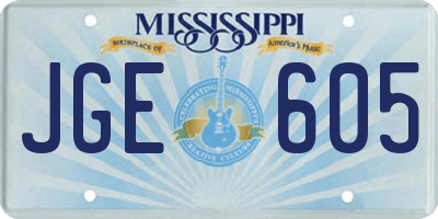 MS license plate JGE605