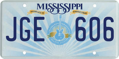 MS license plate JGE606