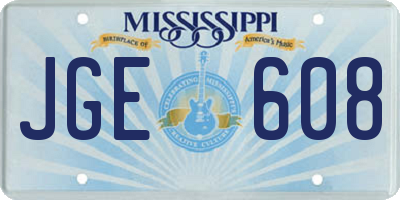 MS license plate JGE608