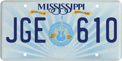 MS license plate JGE610