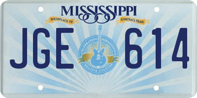 MS license plate JGE614
