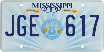 MS license plate JGE617