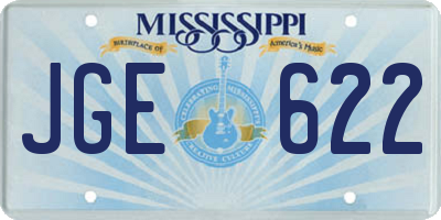 MS license plate JGE622