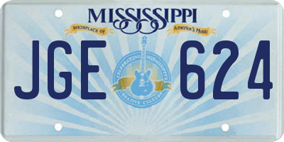 MS license plate JGE624