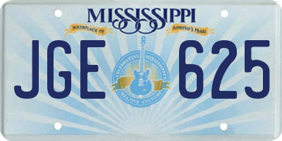 MS license plate JGE625