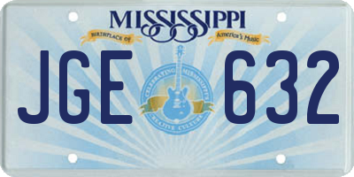 MS license plate JGE632