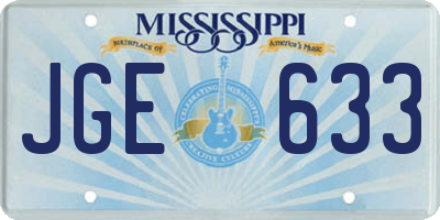 MS license plate JGE633