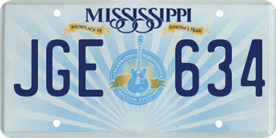 MS license plate JGE634