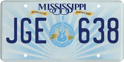 MS license plate JGE638