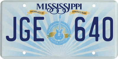 MS license plate JGE640