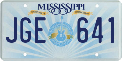 MS license plate JGE641