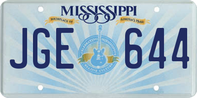 MS license plate JGE644