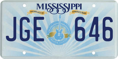 MS license plate JGE646