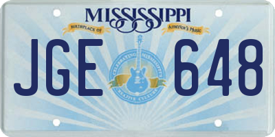 MS license plate JGE648