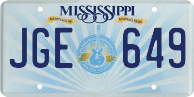 MS license plate JGE649